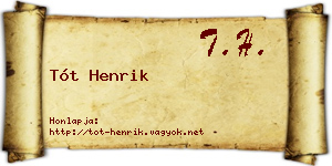 Tót Henrik névjegykártya